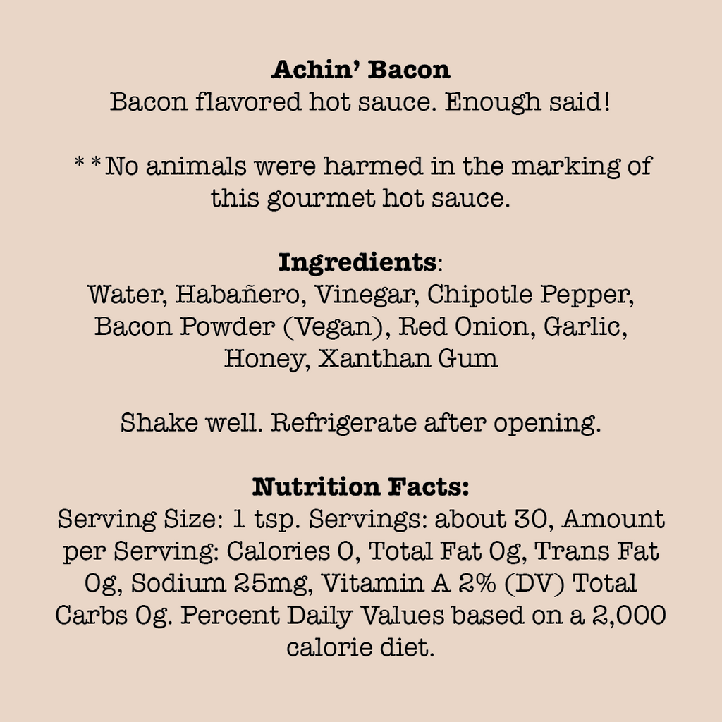 achin bacon hot sauce ingredients