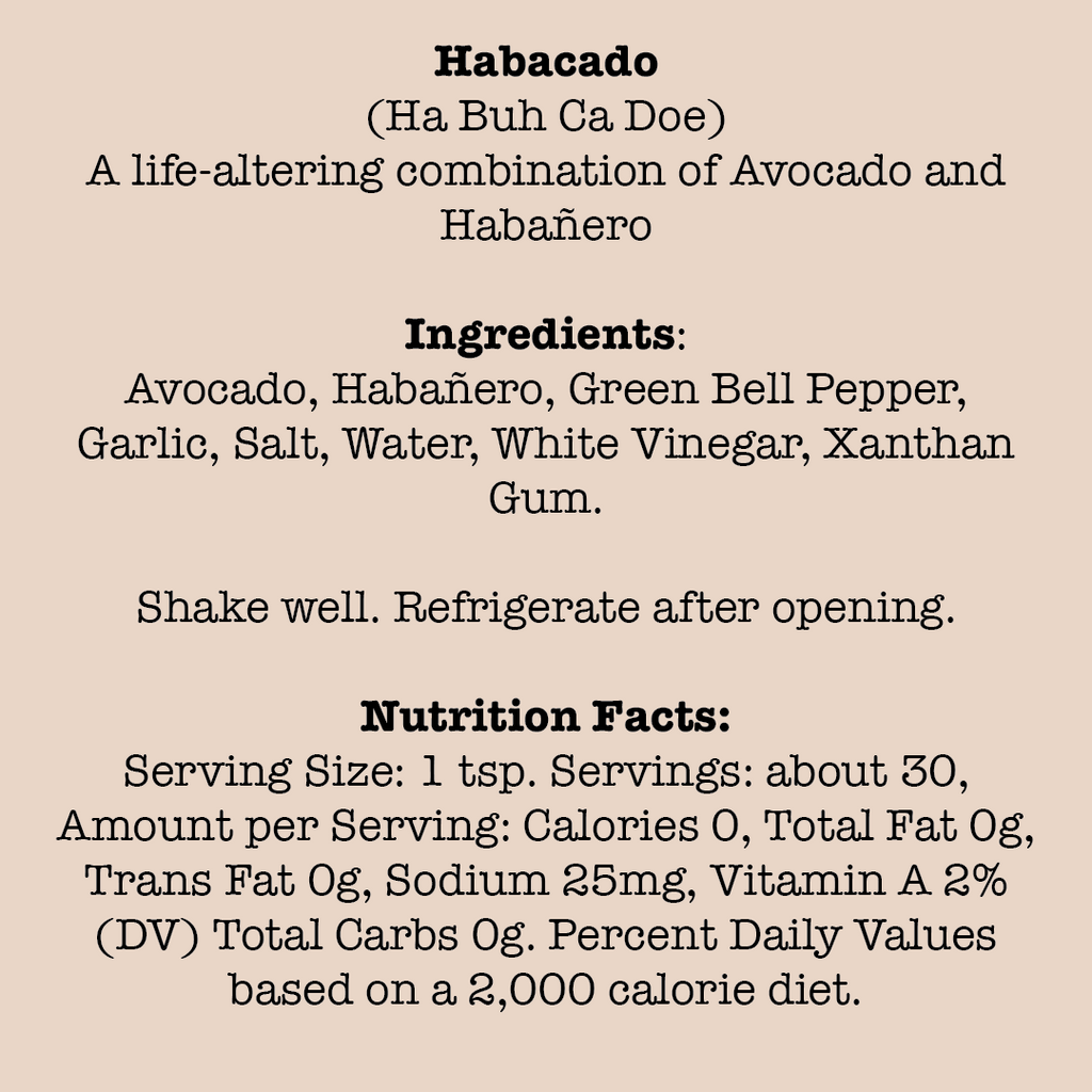 habacado hot sauce ingredients