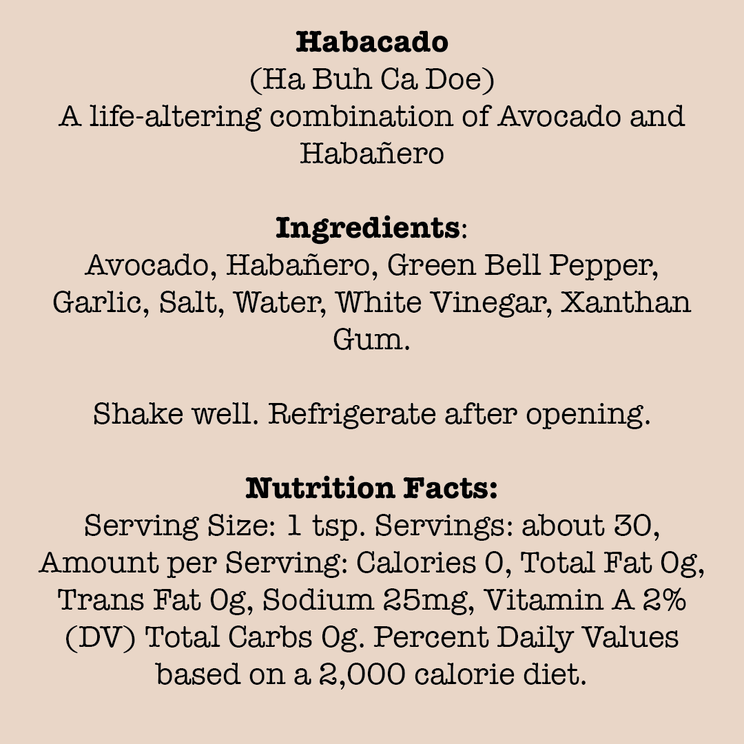habacado hot sauce ingredients