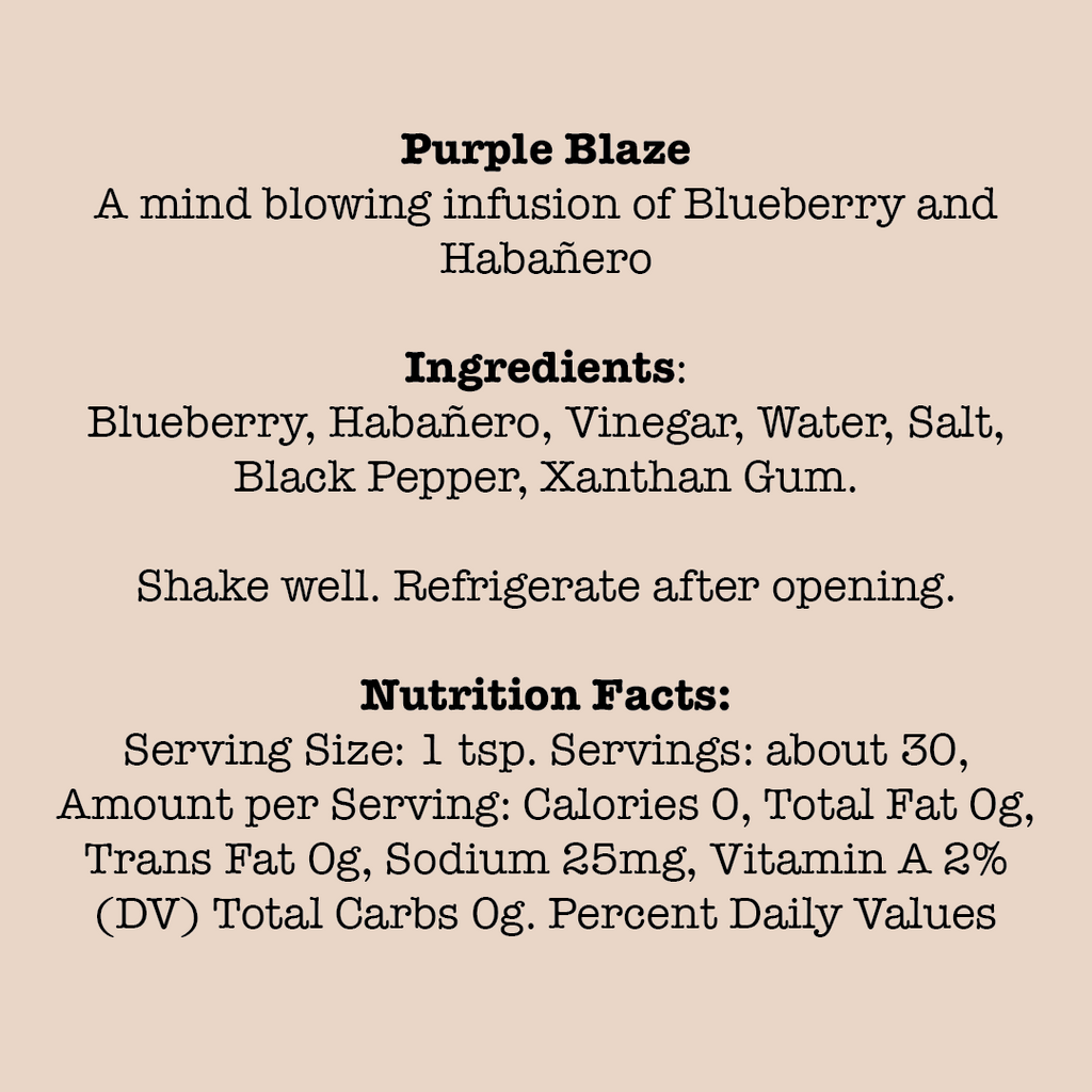 purple blaze hot sauce ingredients