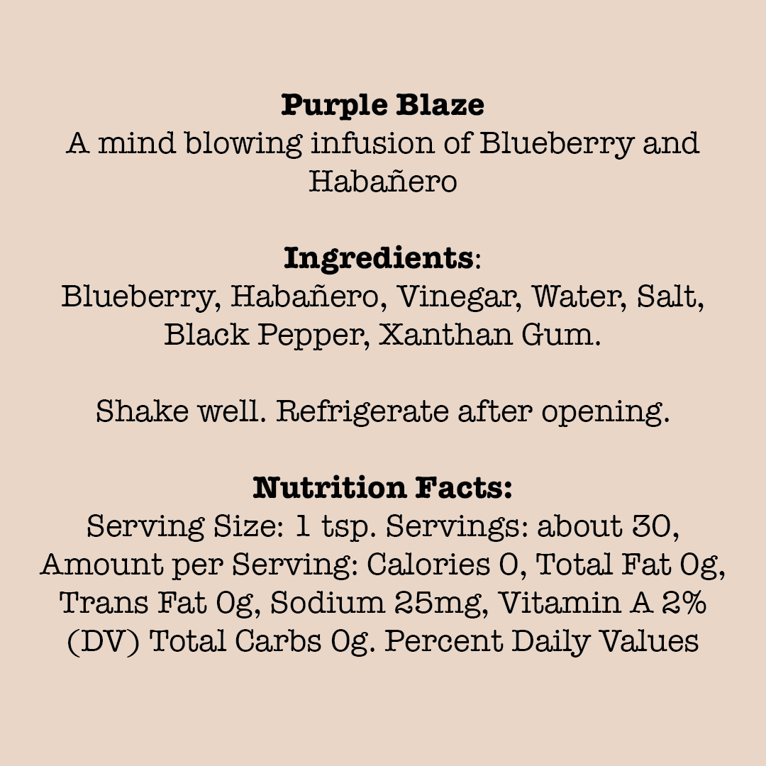 purple blaze hot sauce ingredients